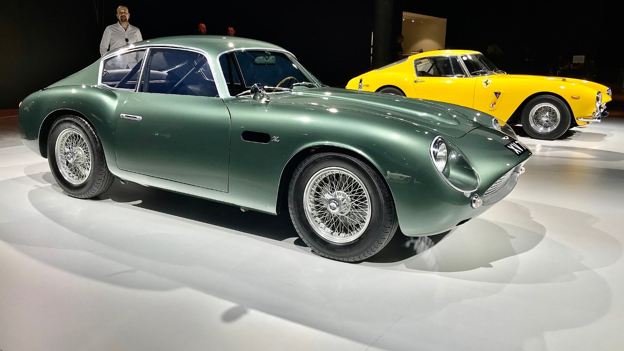 An Aston Martin DB4 GT Zagato on display