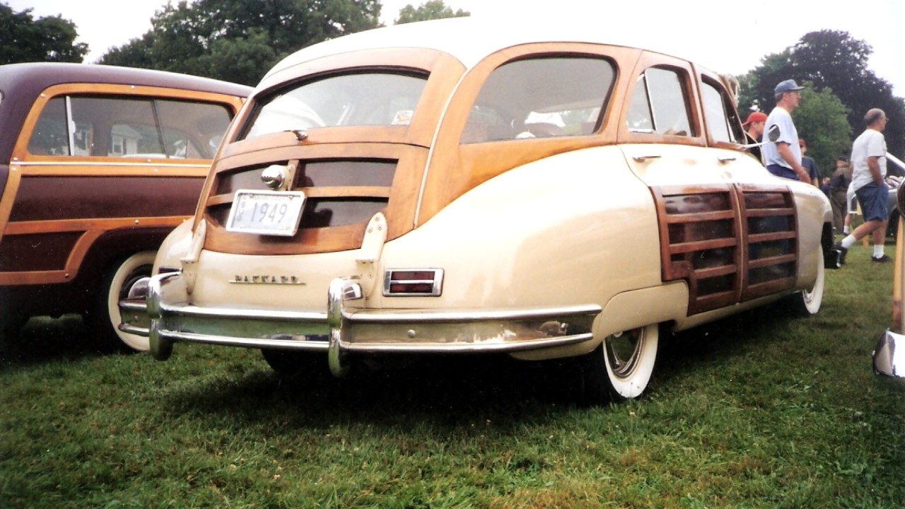 A 1949 Packard Eight Station Sedan, a later year of the wagon introduced for 1948