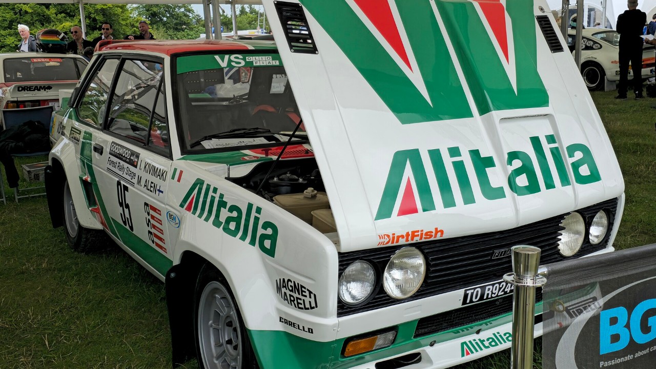 A 1977 Fiat 131 Abarth rally car