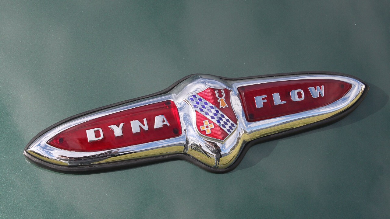 The Dynaflow transmission badge on a 1948 Buick Roadmaster