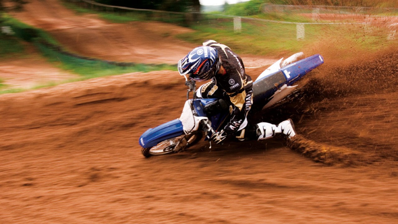 A Yamaha YZ250 two-stroke motocross bike