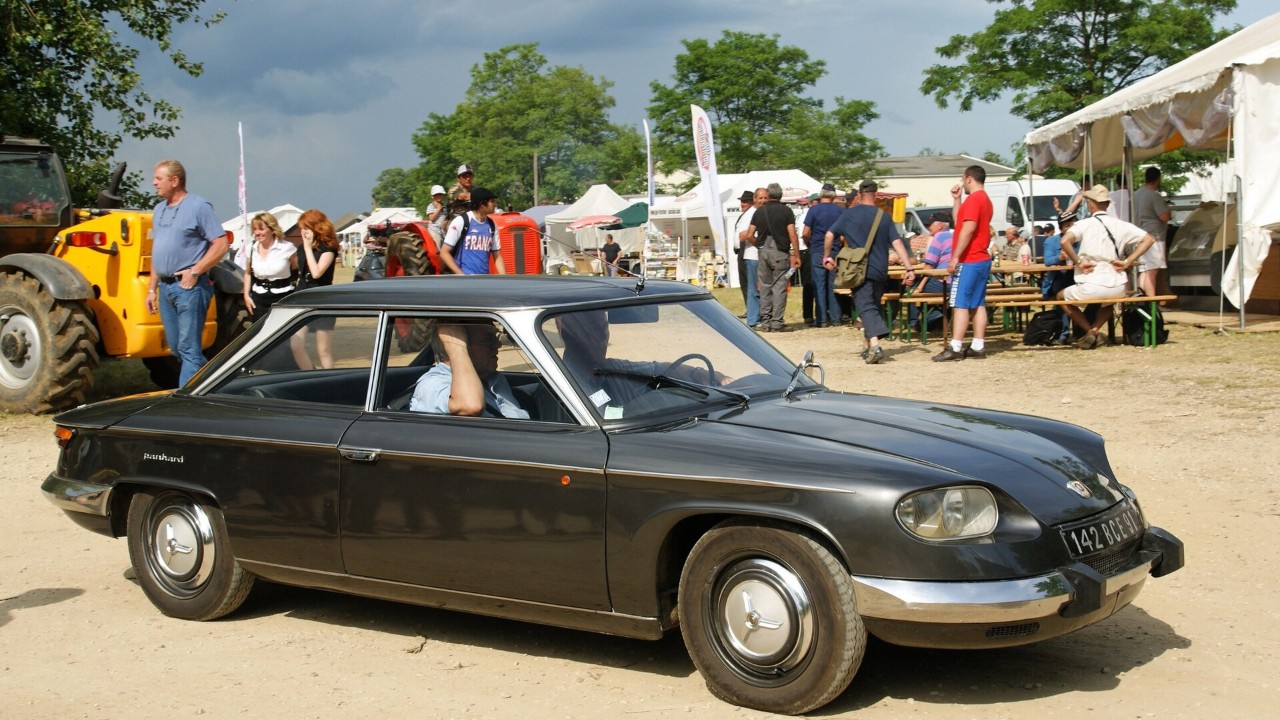A Panhard 24 CT coupe from the side