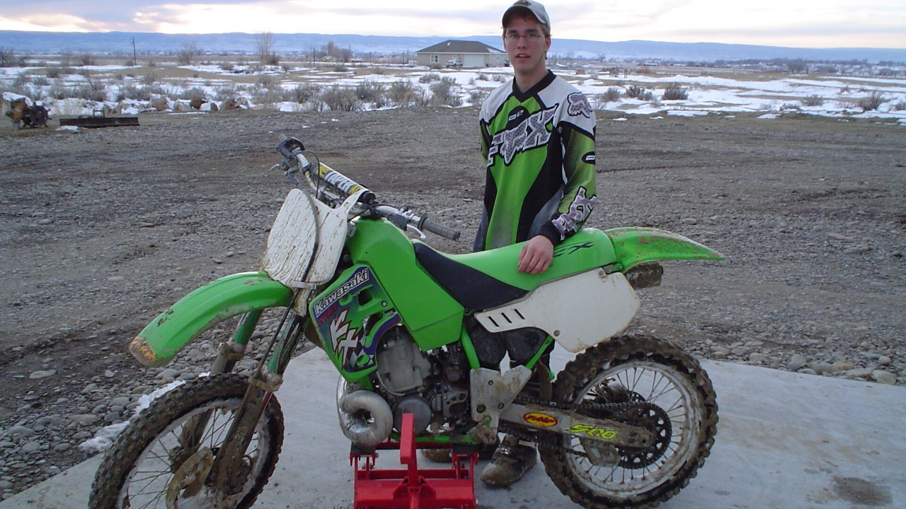 A Kawasaki KX500 motocross bike
