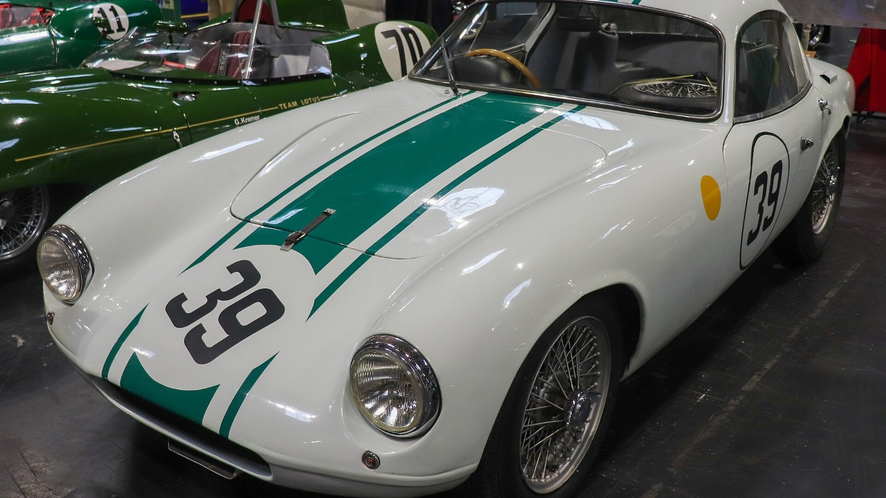 A 1962 Lotus Elite Type 14, the first car on this list of Lotus engines