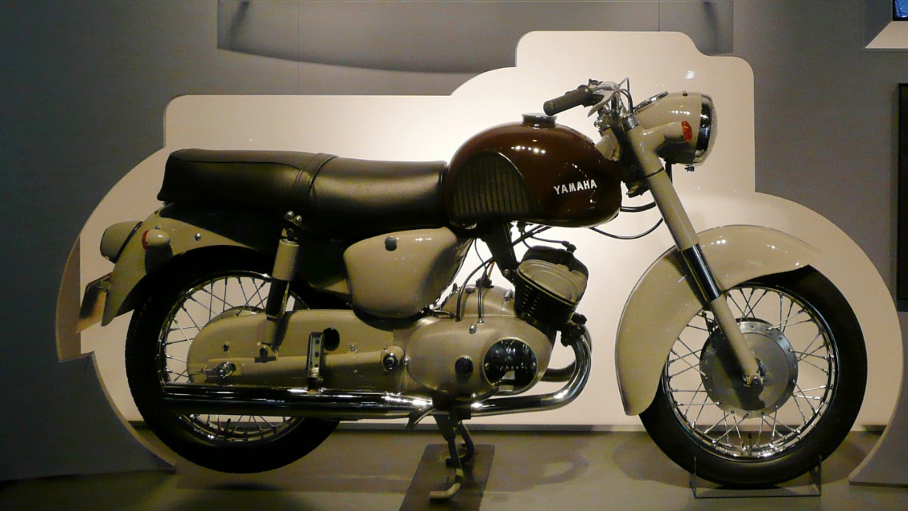 A Yamaha YD-1 250cc twin at Yamaha Communication Plaza