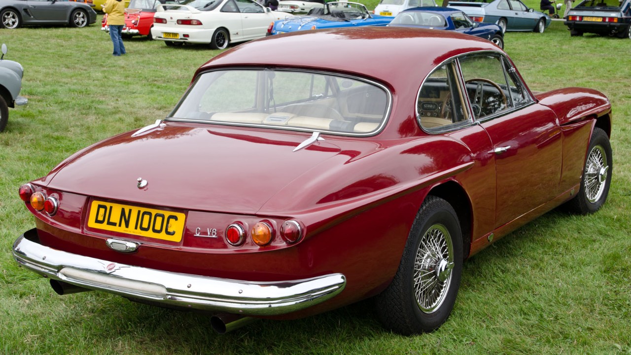 A red 1965 Jensen CV8