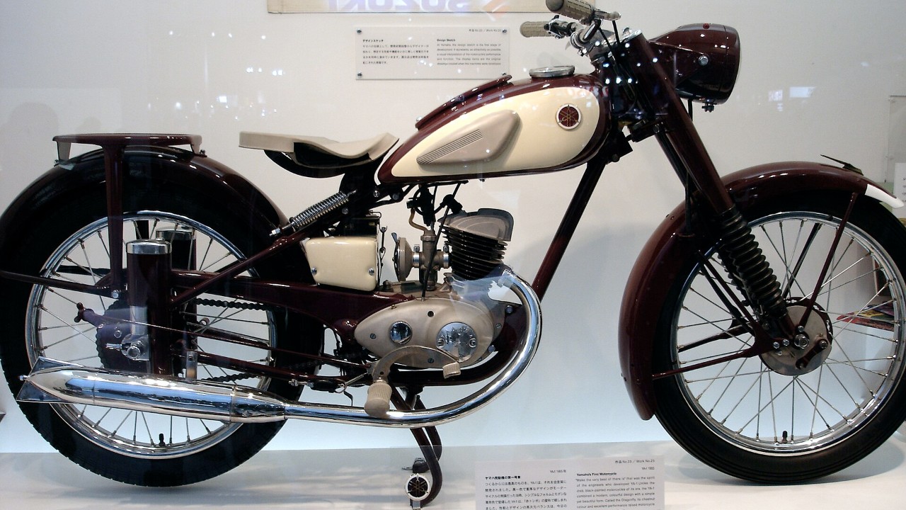8 Yamaha two-stroke street motorcycles from the 1955 YA-1 to the RZ350