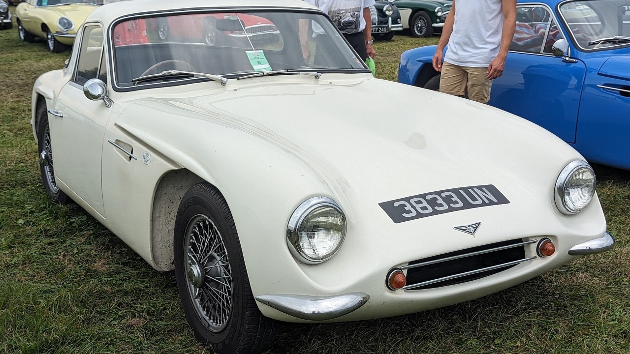 A white 1962 TVR Grantura Mk III