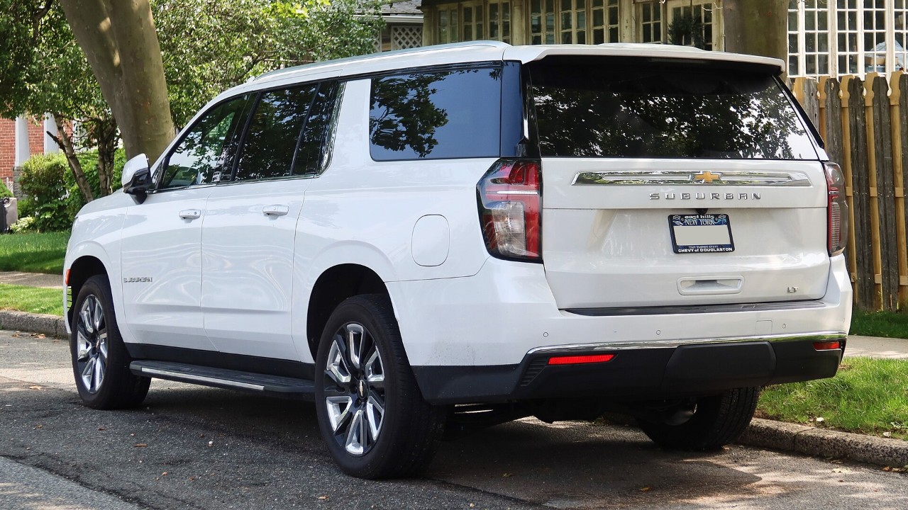 A 2021 Chevrolet Suburban LT, the newest of the 12 Suburban generations