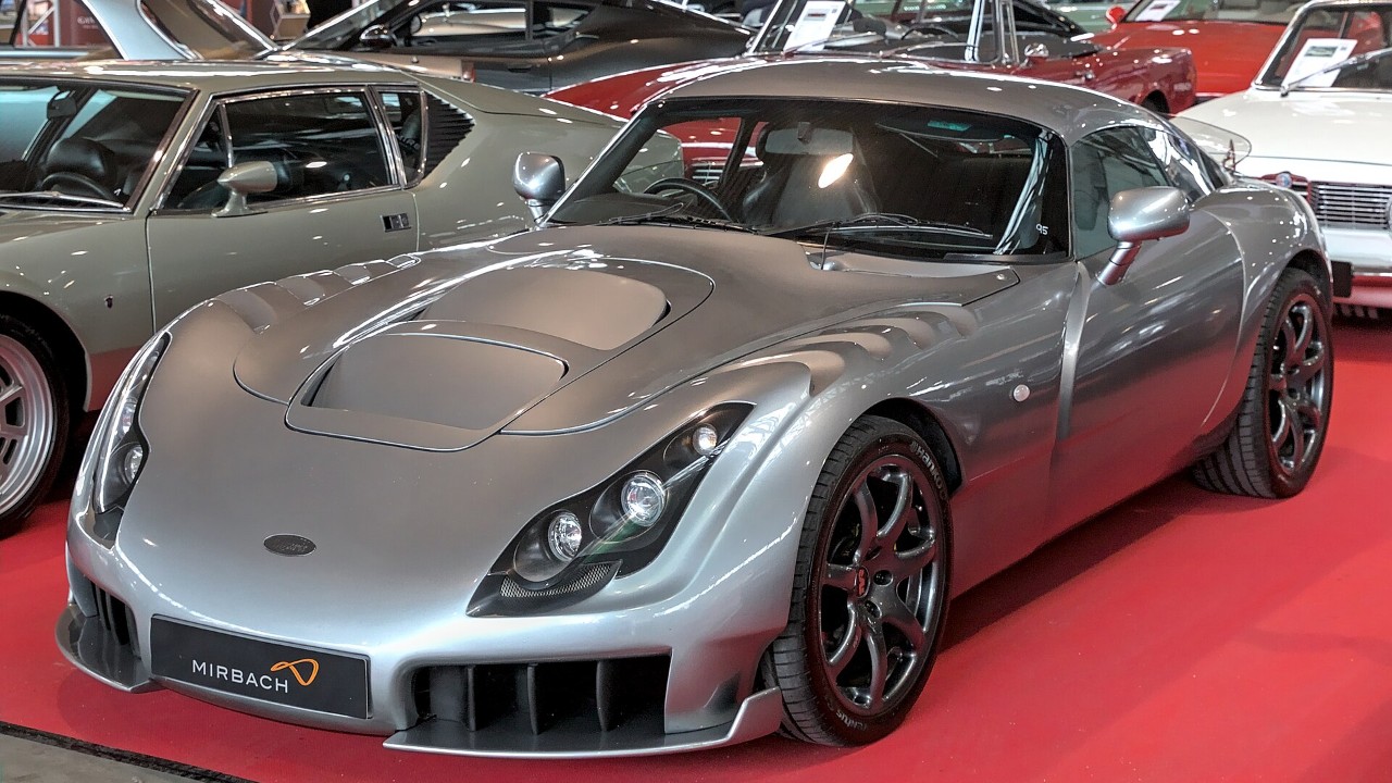 A silver TVR Sagaris