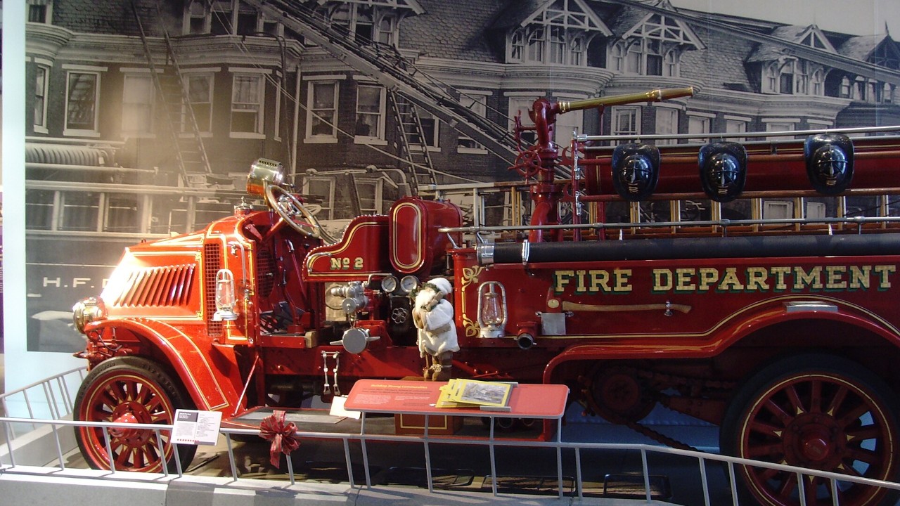 A Mack AC Bulldog fire truck, the oldest of these Mack trucks