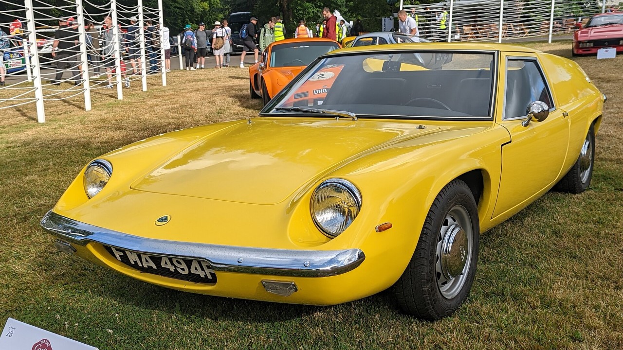 A yellow 1966 Lotus Europa S1