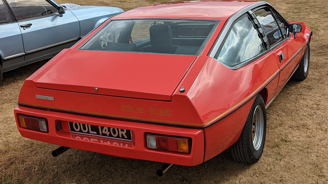 A red 1976 Lotus Eclat Series 1