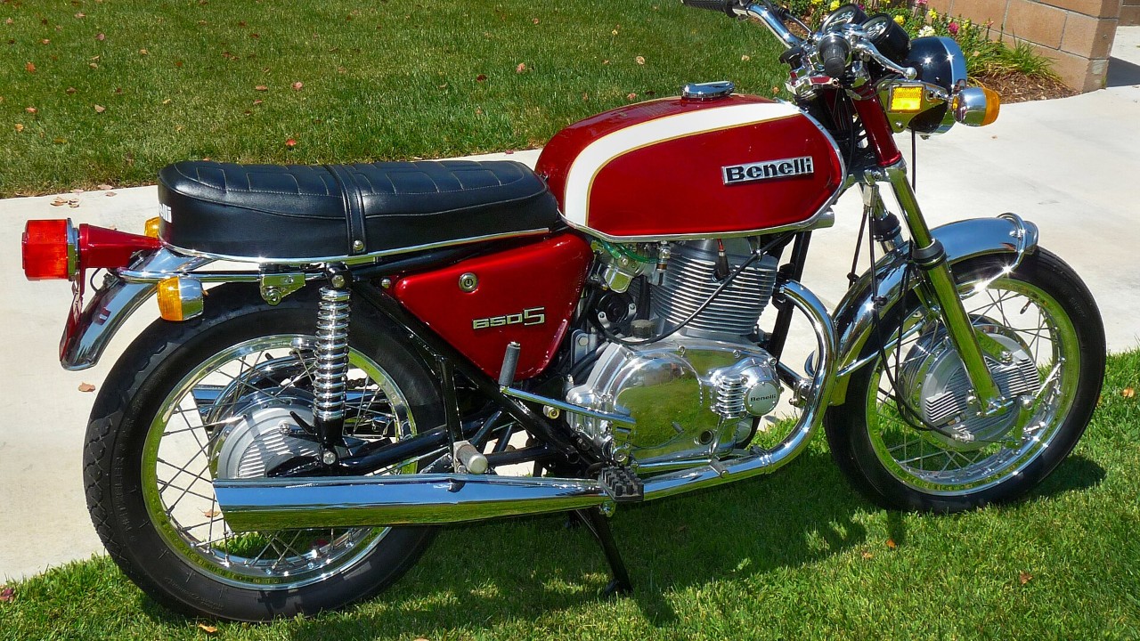 A red 1972 Benelli Tornado 650S