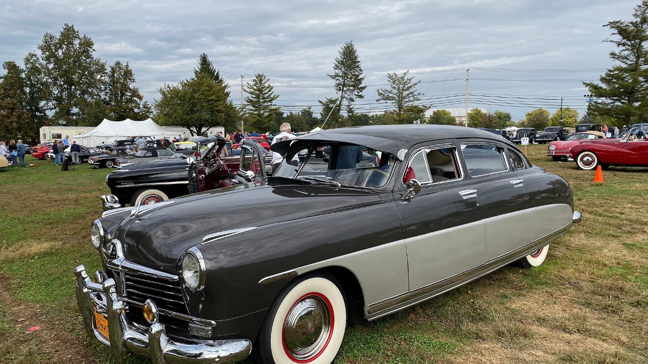 A 1949 Hudson Commodore 8 sedan showing the low roof of the Hudson step-down design