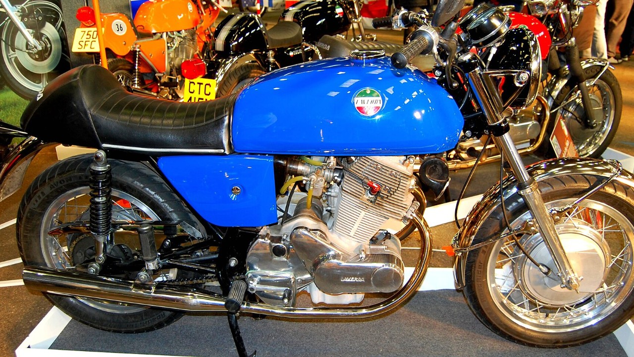 A Laverda 750 twin, the enlarged descendant of the 1968 Laverda 650