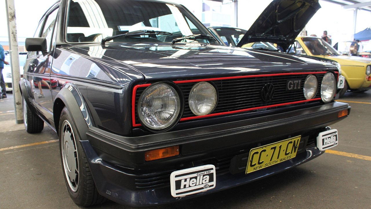 A 1983 Volkswagen Golf GTI (Mk1), the European twin of the U.S. Rabbit GTI
