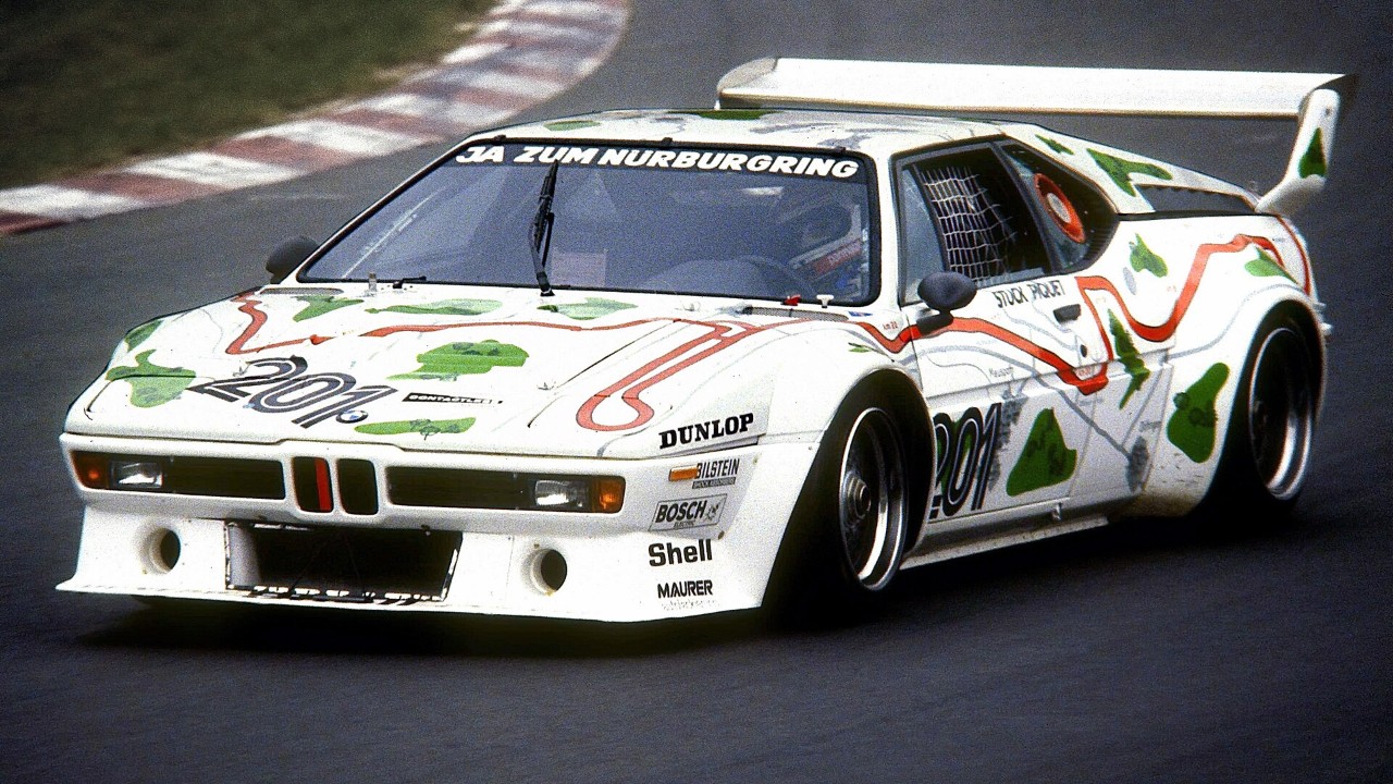 Nelson Piquet driving a BMW M1 Procar at the Nurburgring in May 1980