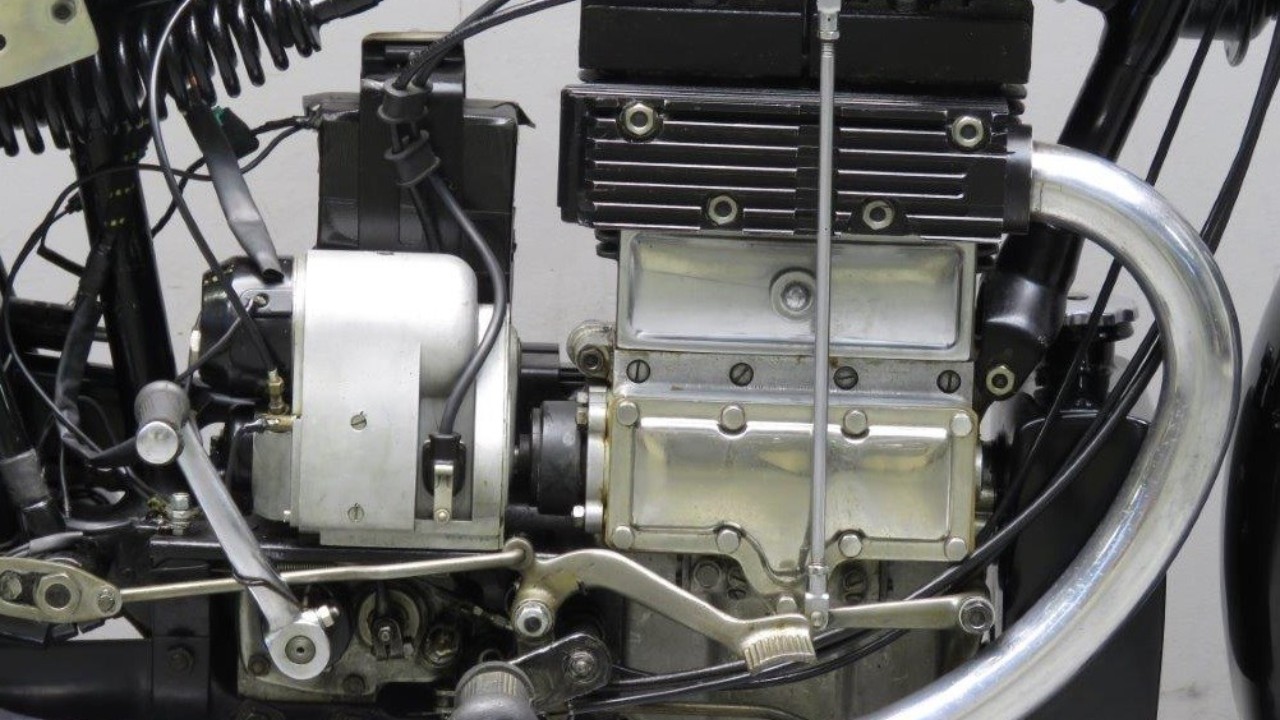 The engine of a 1930 Matchless Silver Arrow