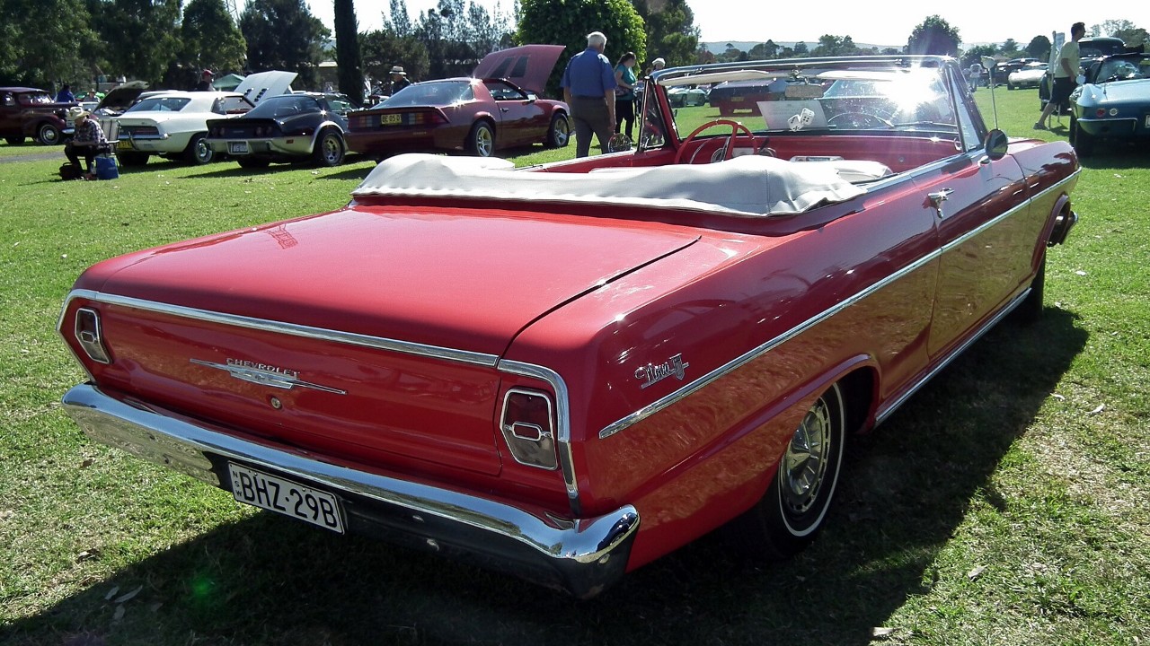 A red 1962 Chevy II Nova 400 convertible