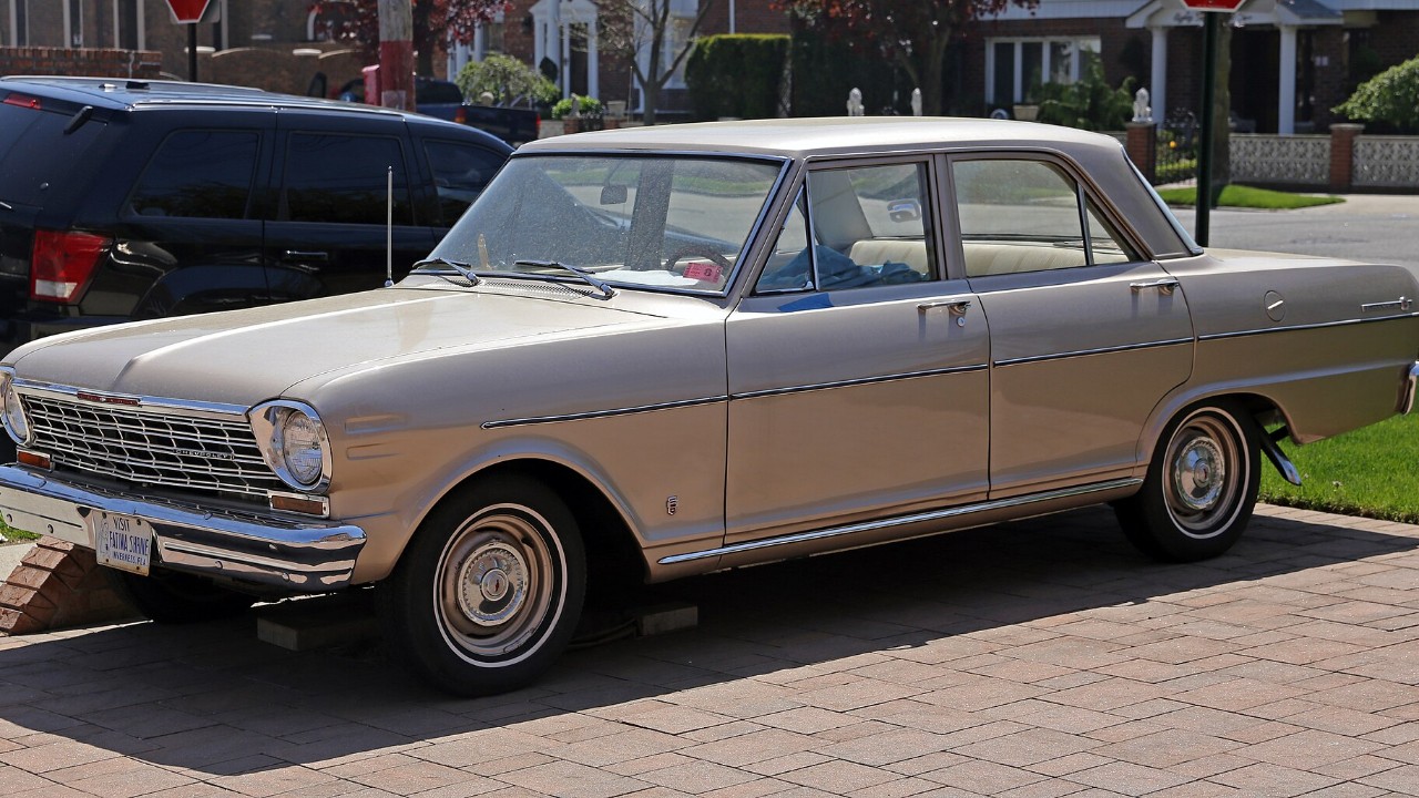 A 1964 Chevrolet Chevy II 100 four-door sedan