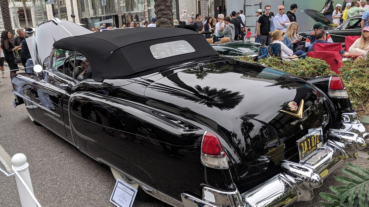 A 1953 Cadillac Eldorado convertible from the rear