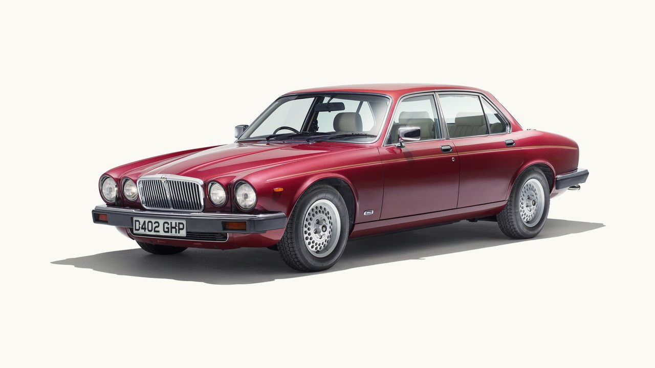 A red Jaguar XJ6 Series 3
