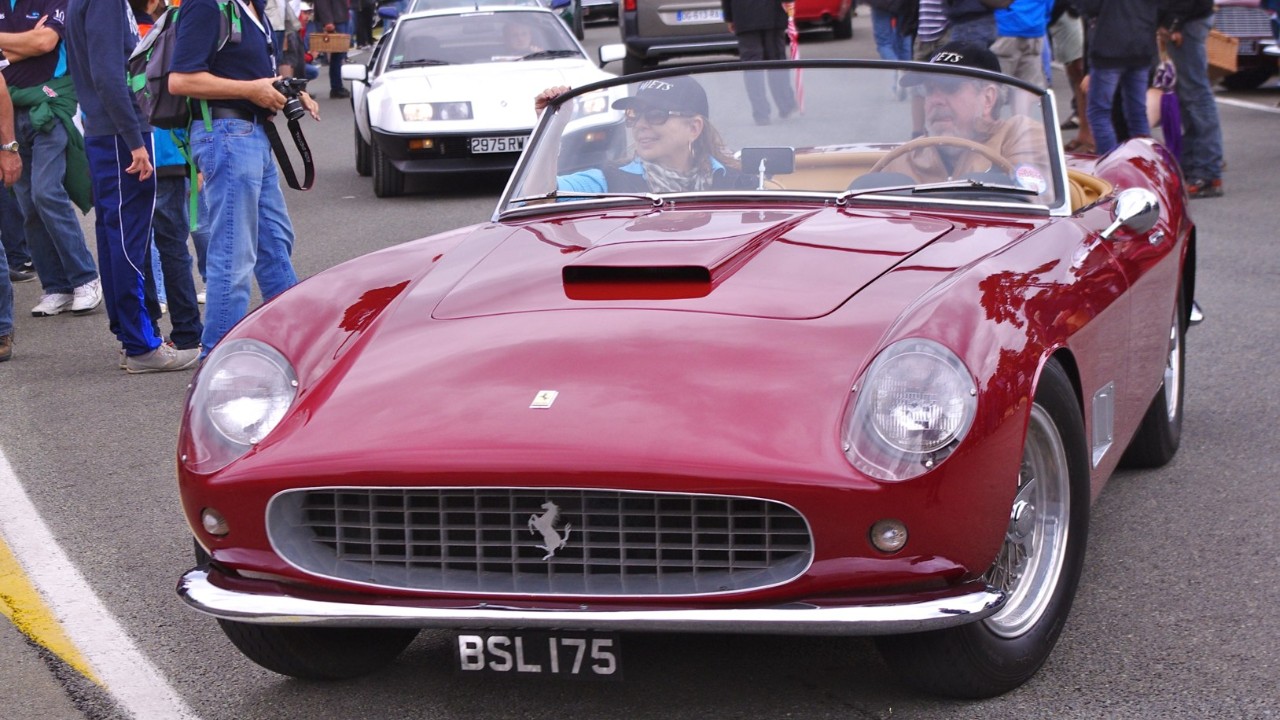 A 1958 Ferrari 250 GT California Spider at Le Mans Classic