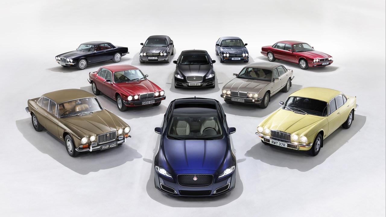 7 Jaguar XJ saloons from the 1968 Series 1 to the 2009 X351