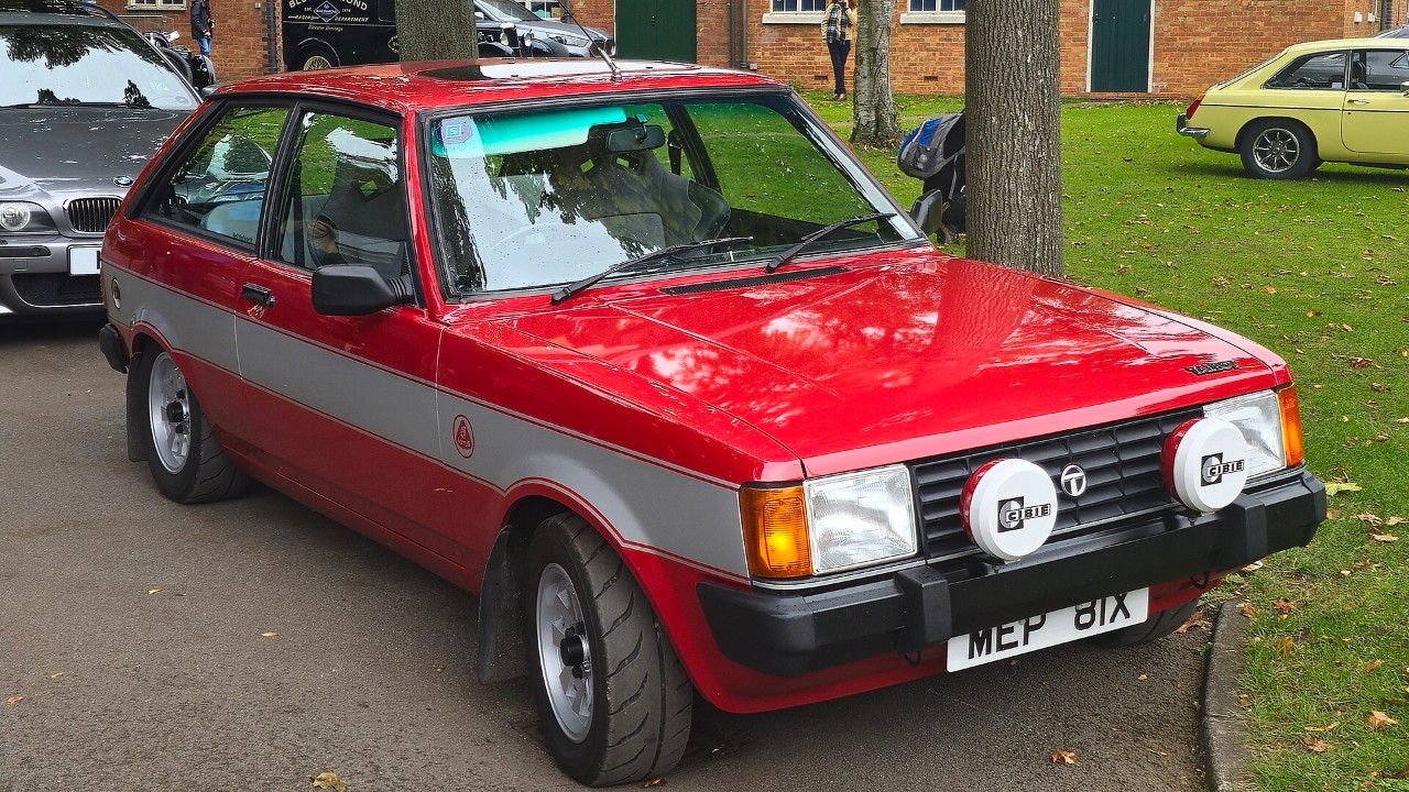 A red 1982 Talbot Sunbeam Lotus