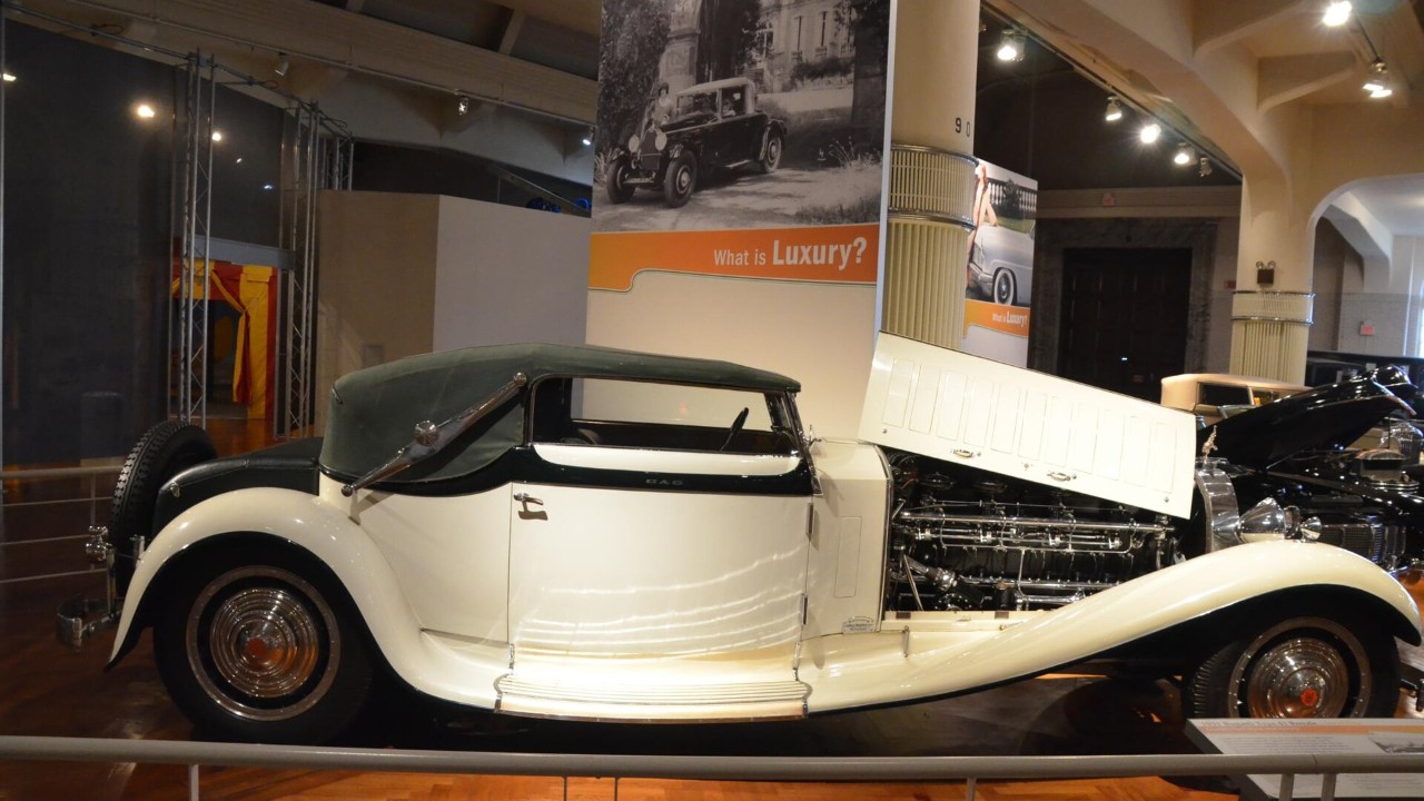 The 1931 Bugatti Type 41 Royale convertible at The Henry Ford museum