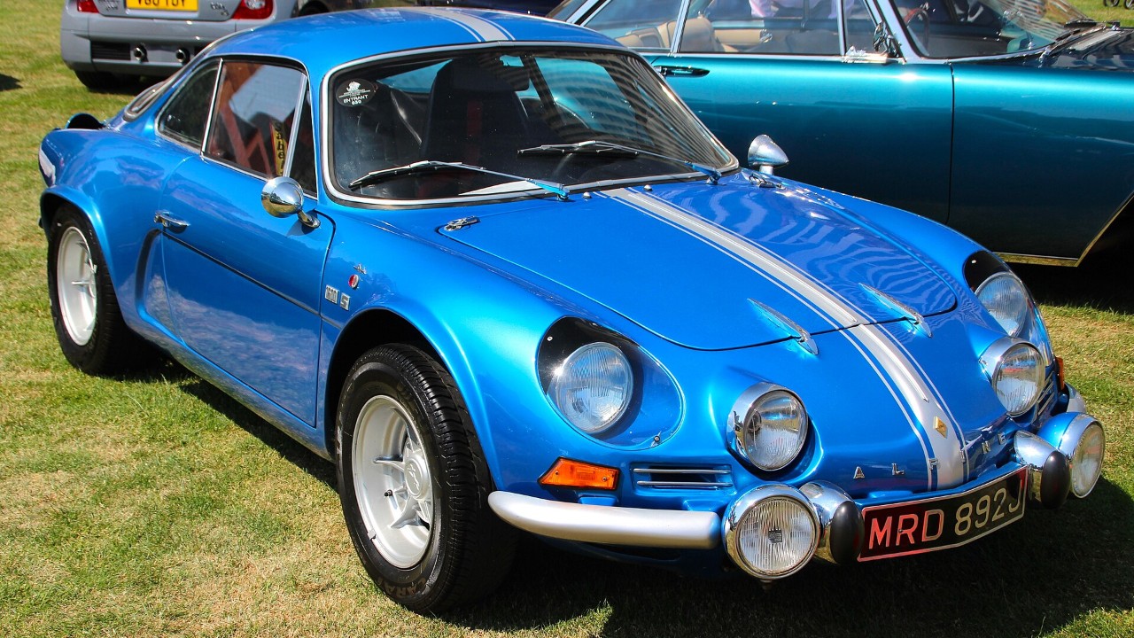 A blue 1971 Alpine Renault A110 1600 S Berlinette