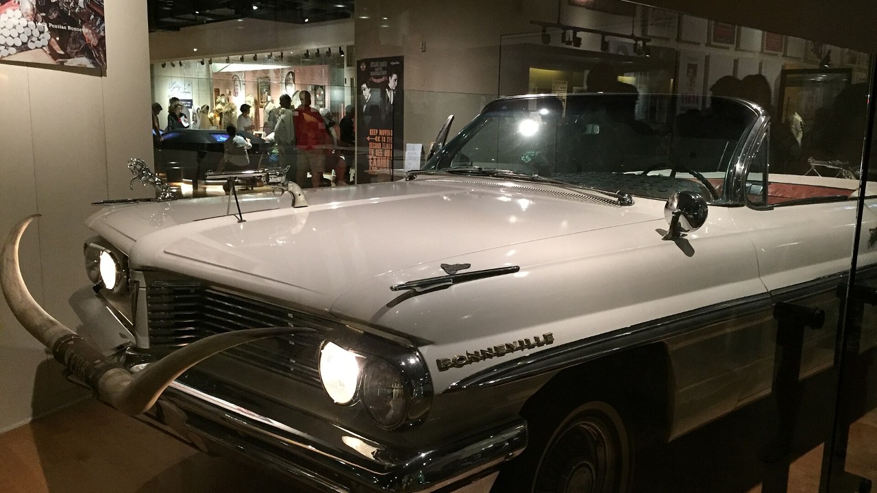 Nudie Cohn gave Webb Pierce’s 1962 Pontiac Bonneville revolver door handles and a silver-dollar interior