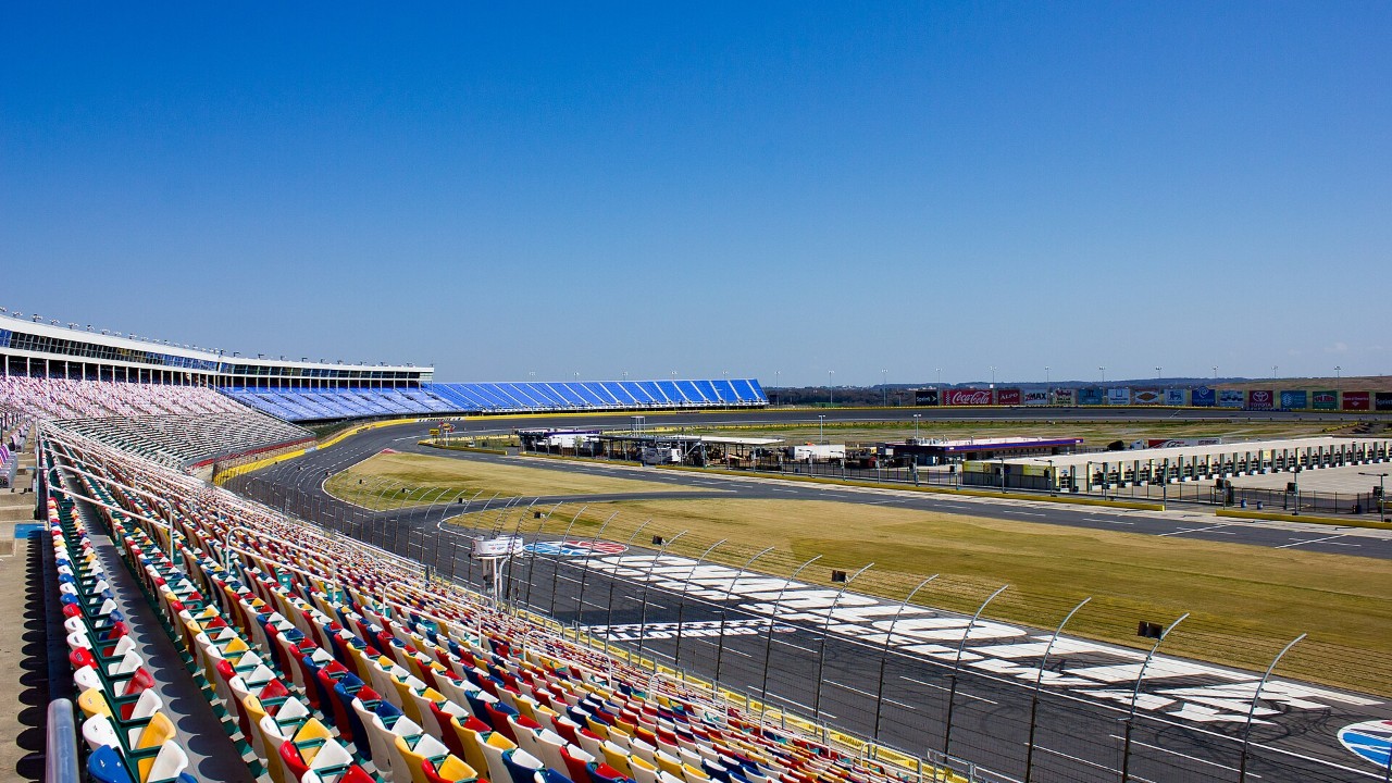 The grandstands at Charlotte Motor Speedway, scene of Chase Briscoe's Charlotte win