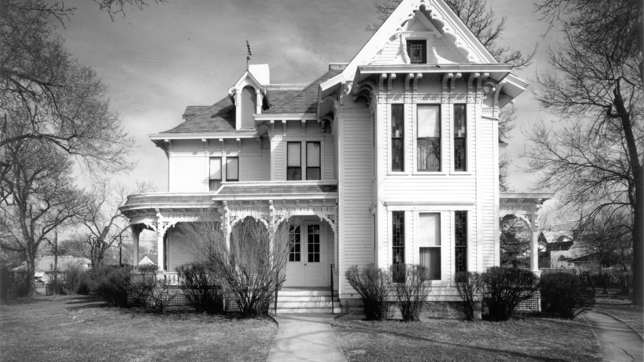 The Truman Home at 219 North Delaware Street in Independence, where the Truman Chrysler Newport is kept