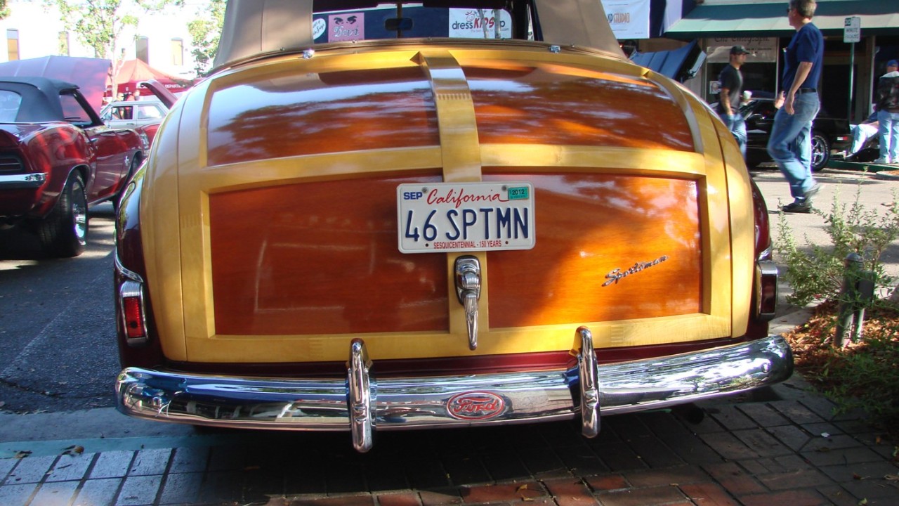 A 1946 Ford Sportsman woody convertible