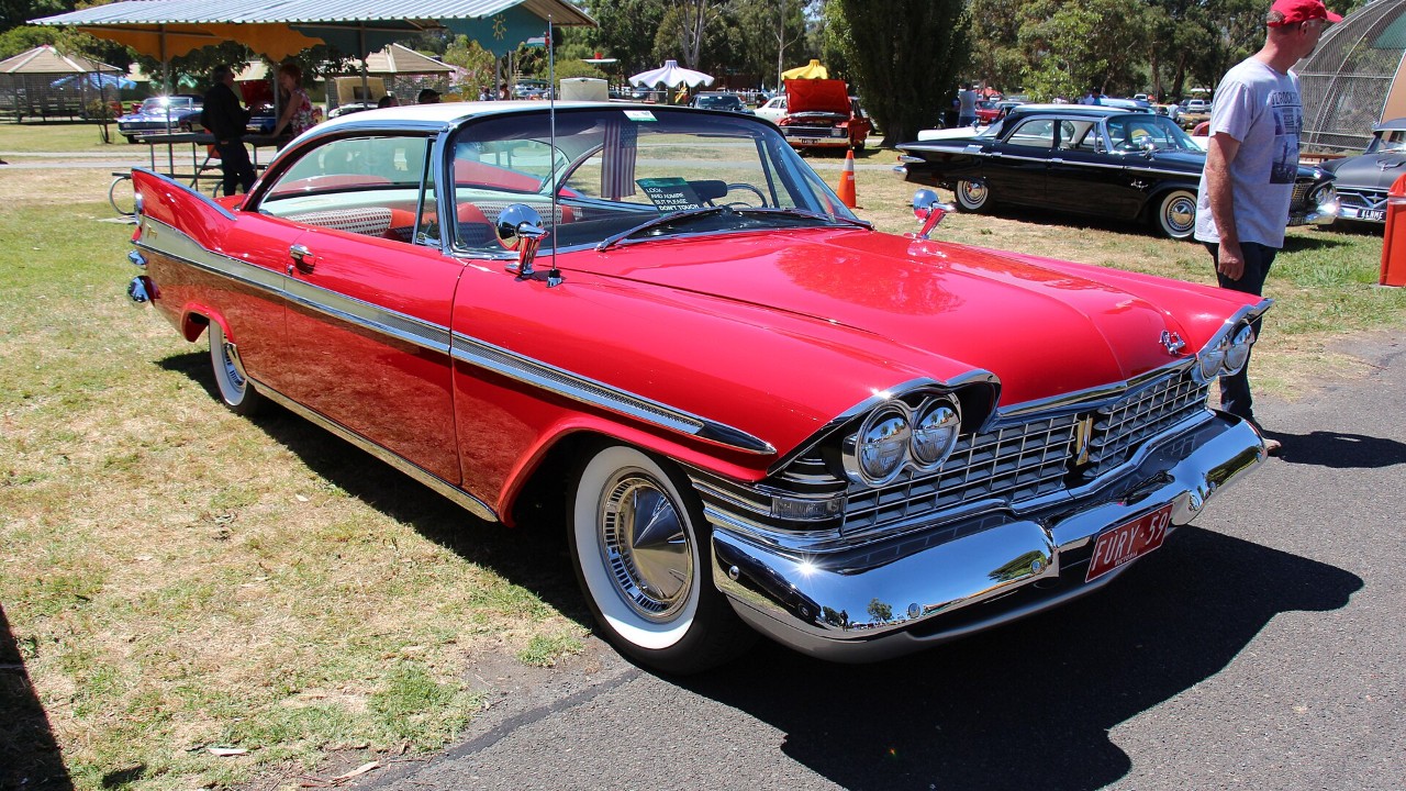 A 1959 Plymouth Sport Fury convertible