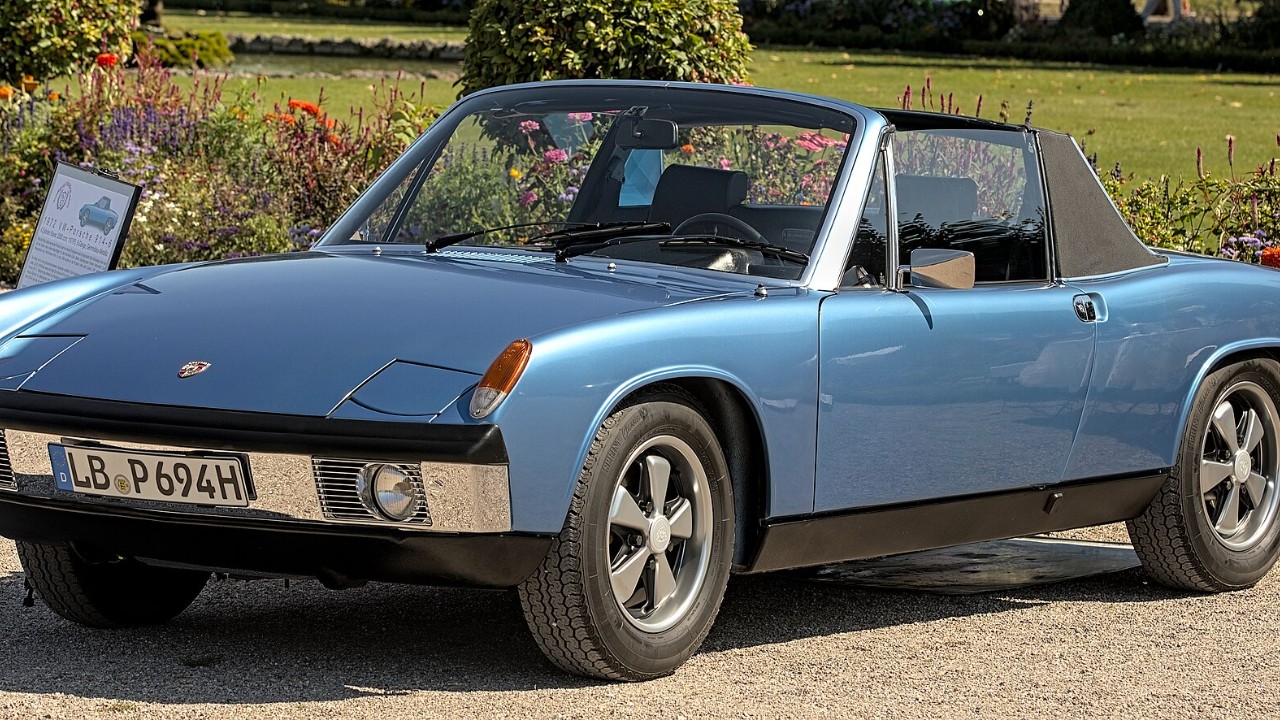 A Porsche 914/6 at a classic car show