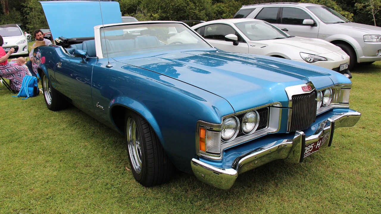 A 1973 Mercury Cougar XR-7 convertible