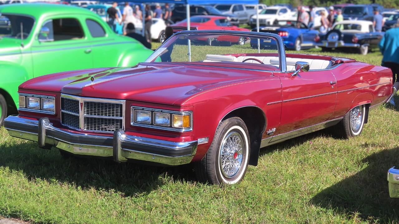 A 1975 Pontiac Grand Ville Brougham convertible