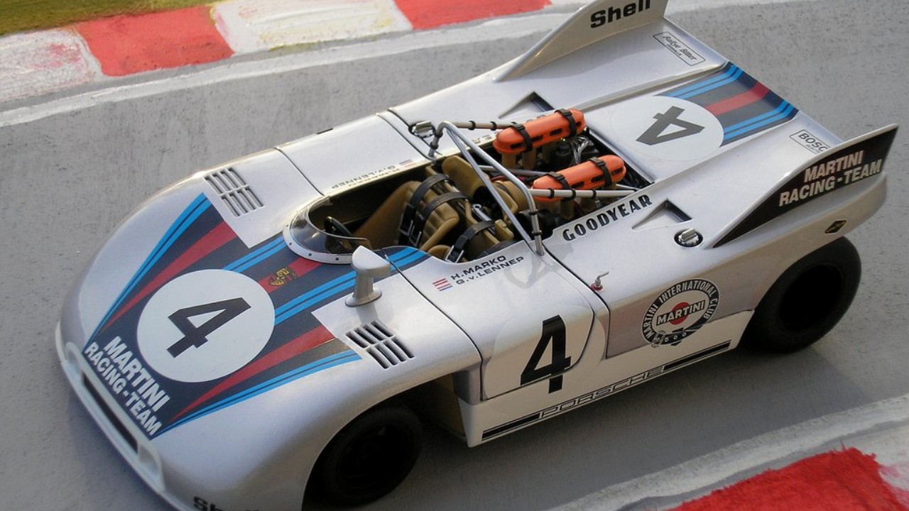 A Porsche 908/3 Spyder (same model as the event car)
