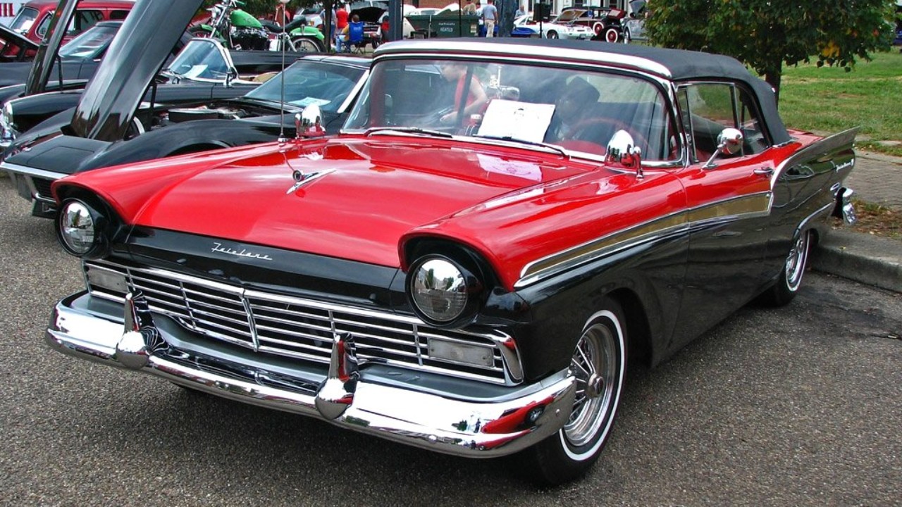 A 1957 Ford Fairlane 500 Sunliner