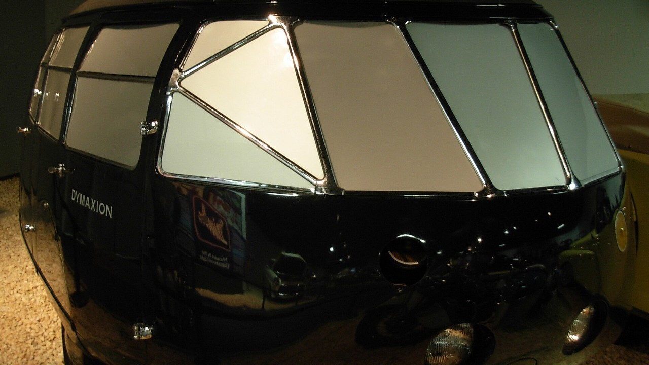 The surviving Dymaxion car, No. 2, on display