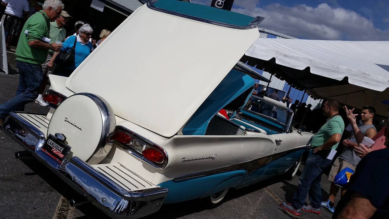 A 1958 Ford Skyliner retractable hardtop