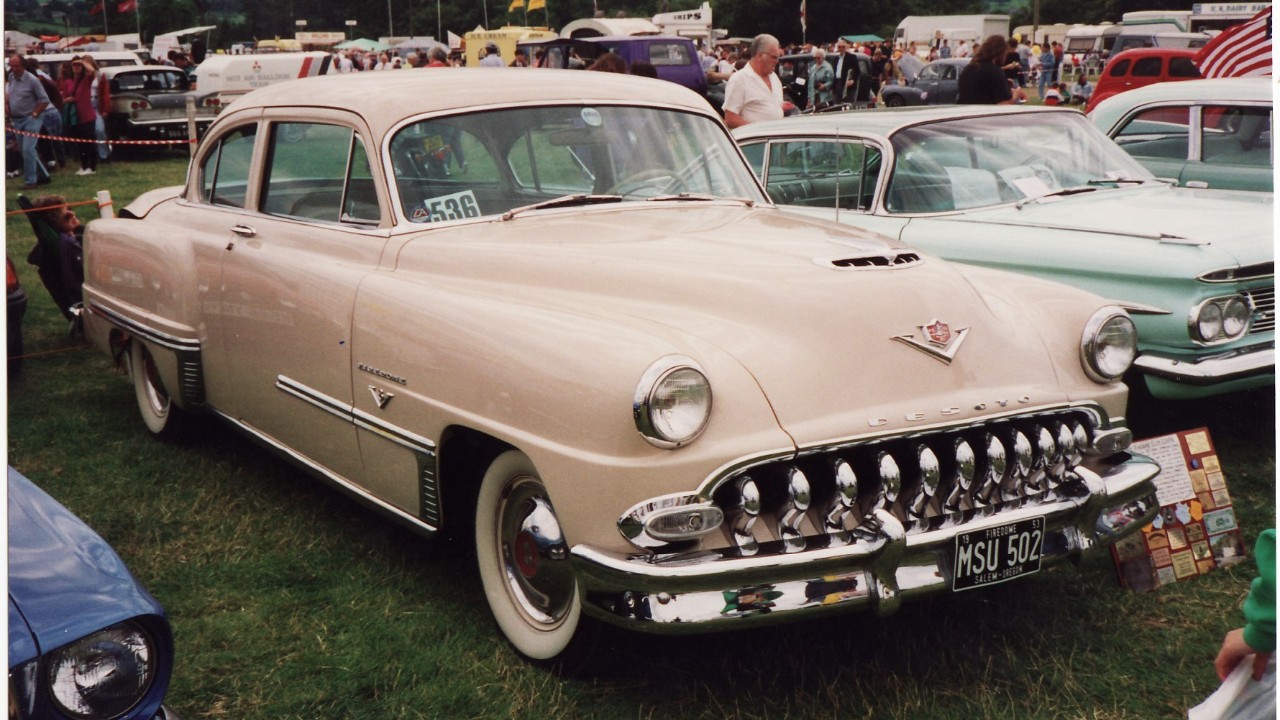 A 1953 DeSoto Firedome, which used the same 276-cubic-inch Hemi V8 DeSoto introduced for 1952