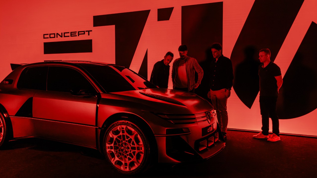 Peugeot’s three-motor E-T16 concept honors the 205 T16 that won rally titles in 1985 and 1986