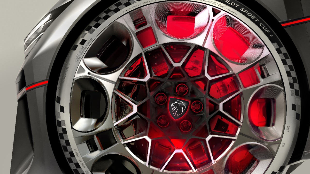 A wheel of the Peugeot E-T16 concept