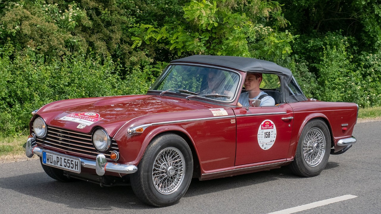 A Triumph TR5 PI roadster