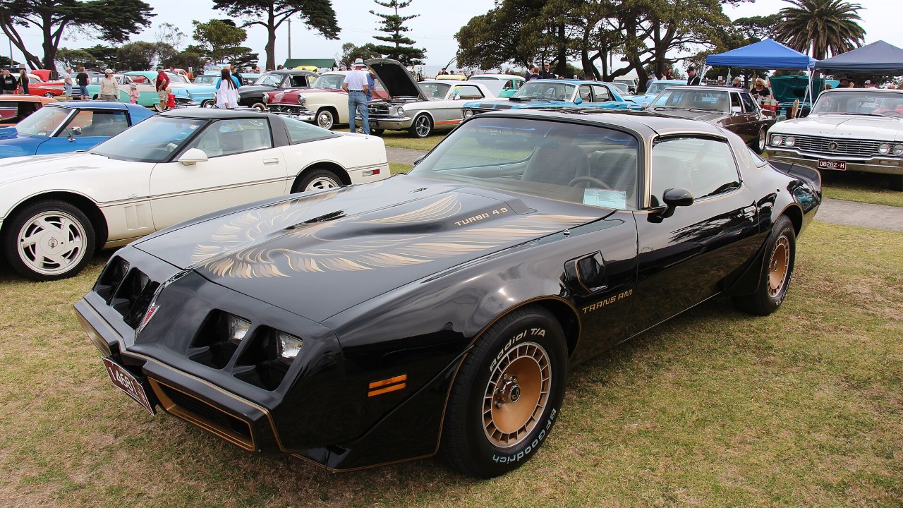 A black 1980 Pontiac Turbo Trans Am with the 4.9-liter turbocharged V8