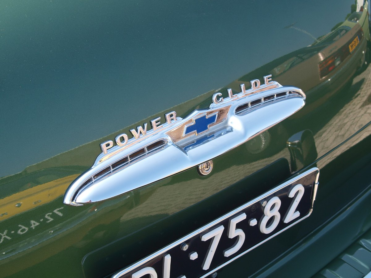 Chevrolet Powerglide badge on a 1951 Chevrolet Bel Air